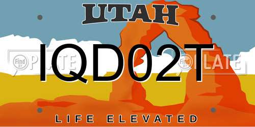 IQD02T Utah License Plate