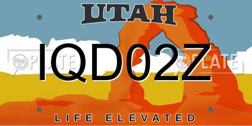 IQD02Z Utah License Plate