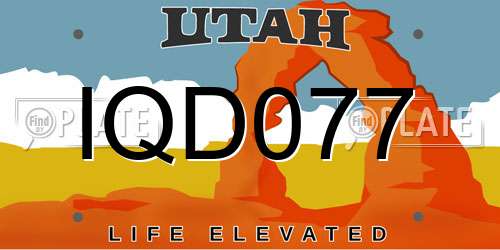 IQD077 Utah License Plate