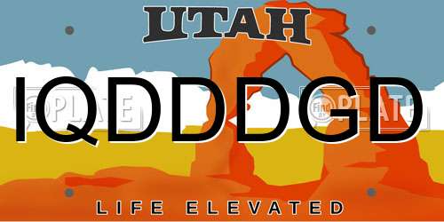 IQDDDGD Utah License Plate