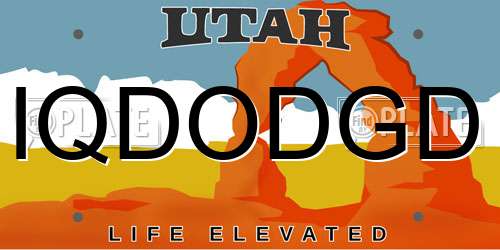 IQDODGD Utah License Plate