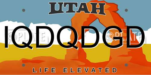 IQDQDGD Utah License Plate