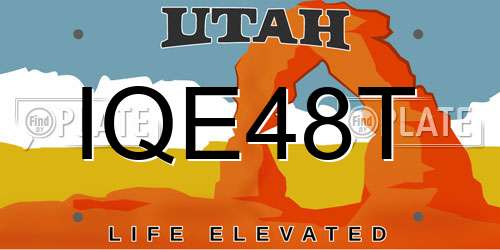 IQE48T Utah License Plate