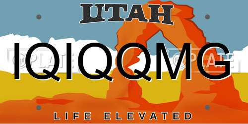 IQIQQMG Utah License Plate