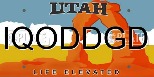 IQODDGD Utah License Plate