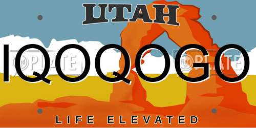 IQOQOGO Utah License Plate