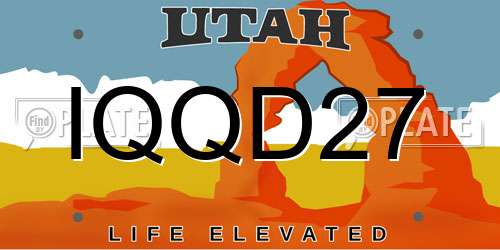 IQQD27 Utah License Plate