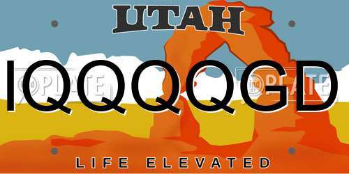 IQQQQGD Utah License Plate