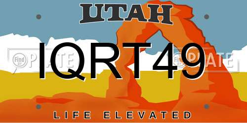 IQRT49 Utah License Plate