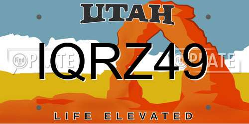 IQRZ49 Utah License Plate