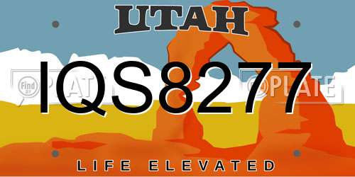 IQS8277 Utah License Plate