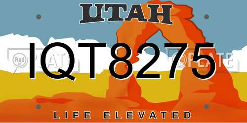 IQT8275 Utah License Plate