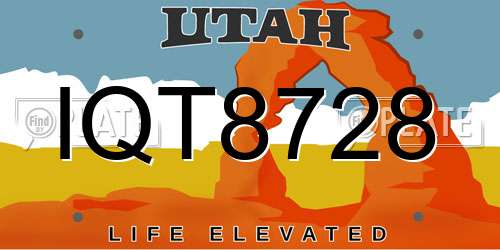 IQT8728 Utah License Plate