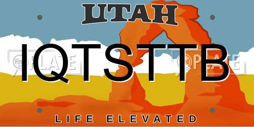 IQTSTTB Utah License Plate