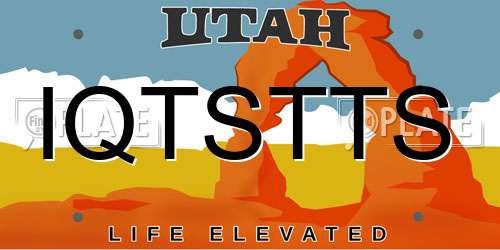 IQTSTTS Utah License Plate
