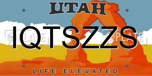 IQTSZZS Utah License Plate