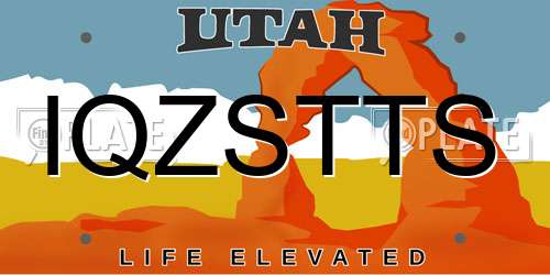IQZSTTS Utah License Plate