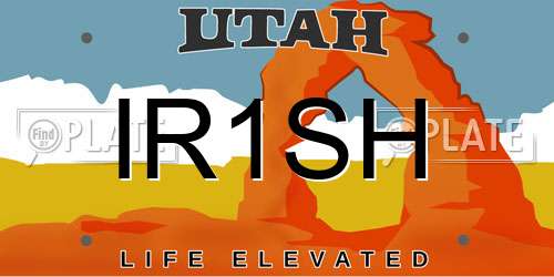 IR1SH Utah License Plate
