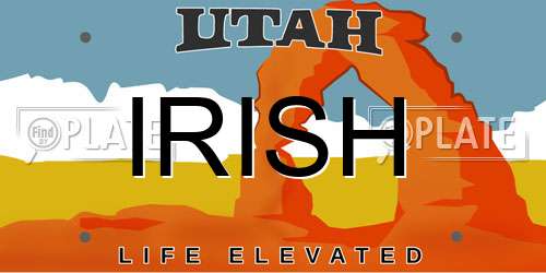 IRISH Utah License Plate