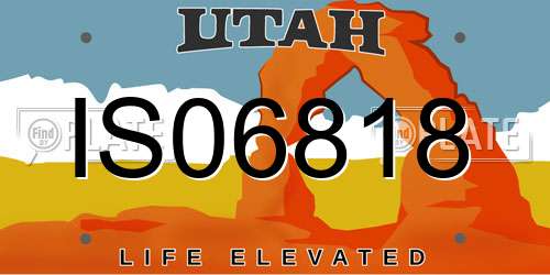 IS06818 Utah License Plate