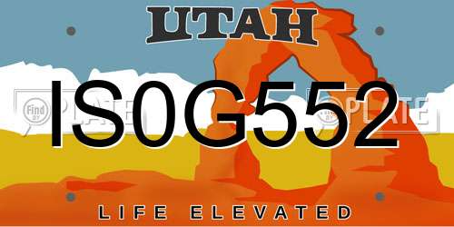 IS0G552 Utah License Plate