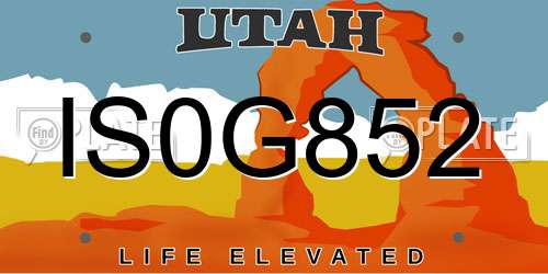 IS0G852 Utah License Plate