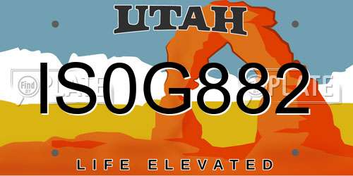 IS0G882 Utah License Plate