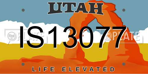 IS13077 Utah License Plate