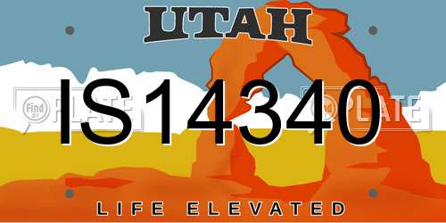 IS14340 Utah License Plate