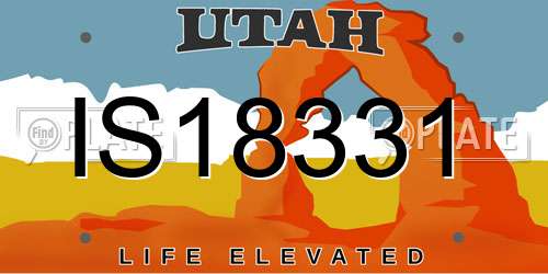 IS18331 Utah License Plate