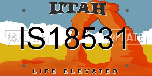 IS18531 Utah License Plate