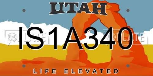 IS1A340 Utah License Plate