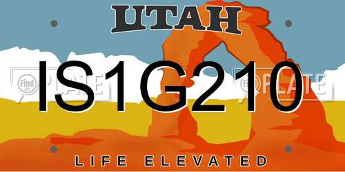 IS1G210 Utah License Plate
