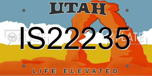 IS22235 Utah License Plate