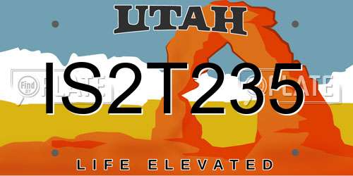 IS2T235 Utah License Plate