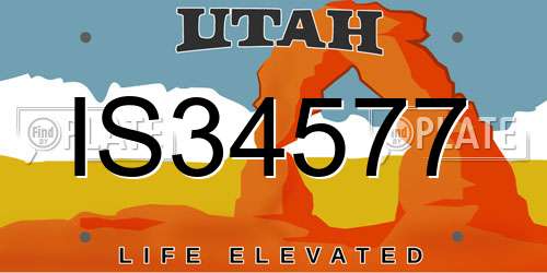 IS34577 Utah License Plate