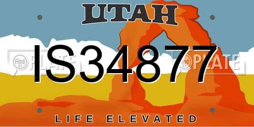 IS34877 Utah License Plate
