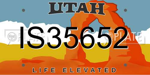 IS35652 Utah License Plate