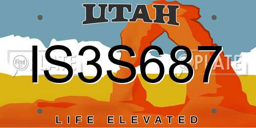 IS3S687 Utah License Plate