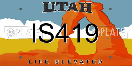 IS419 Utah License Plate