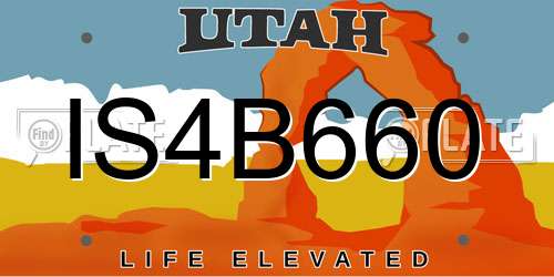 IS4B660 Utah License Plate