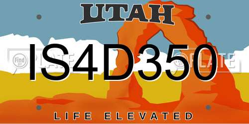 IS4D350 Utah License Plate
