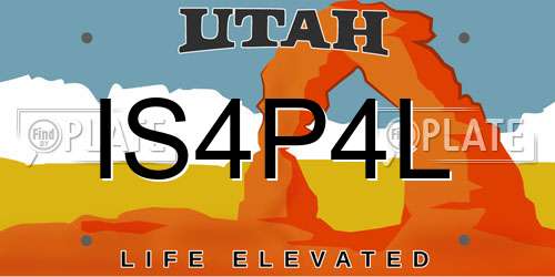 IS4P4L Utah License Plate