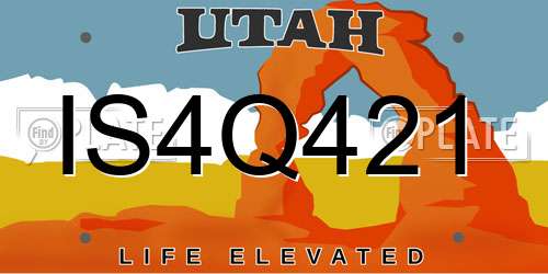 IS4Q421 Utah License Plate