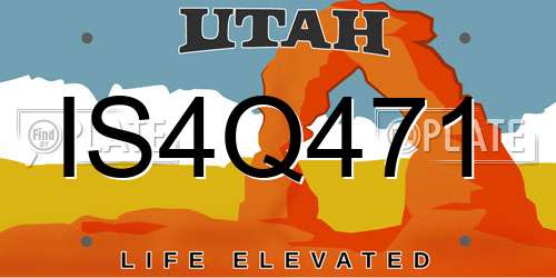 IS4Q471 Utah License Plate