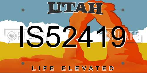 IS52419 Utah License Plate
