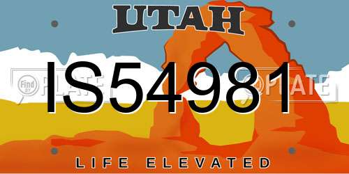 IS54981 Utah License Plate