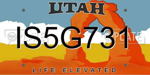 IS5G731 Utah License Plate