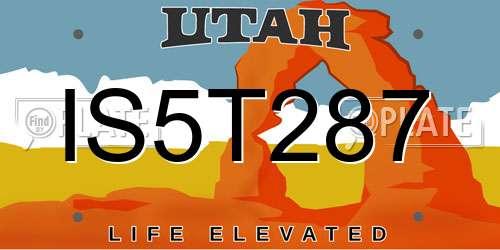 IS5T287 Utah License Plate