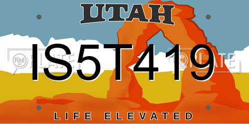 IS5T419 Utah License Plate